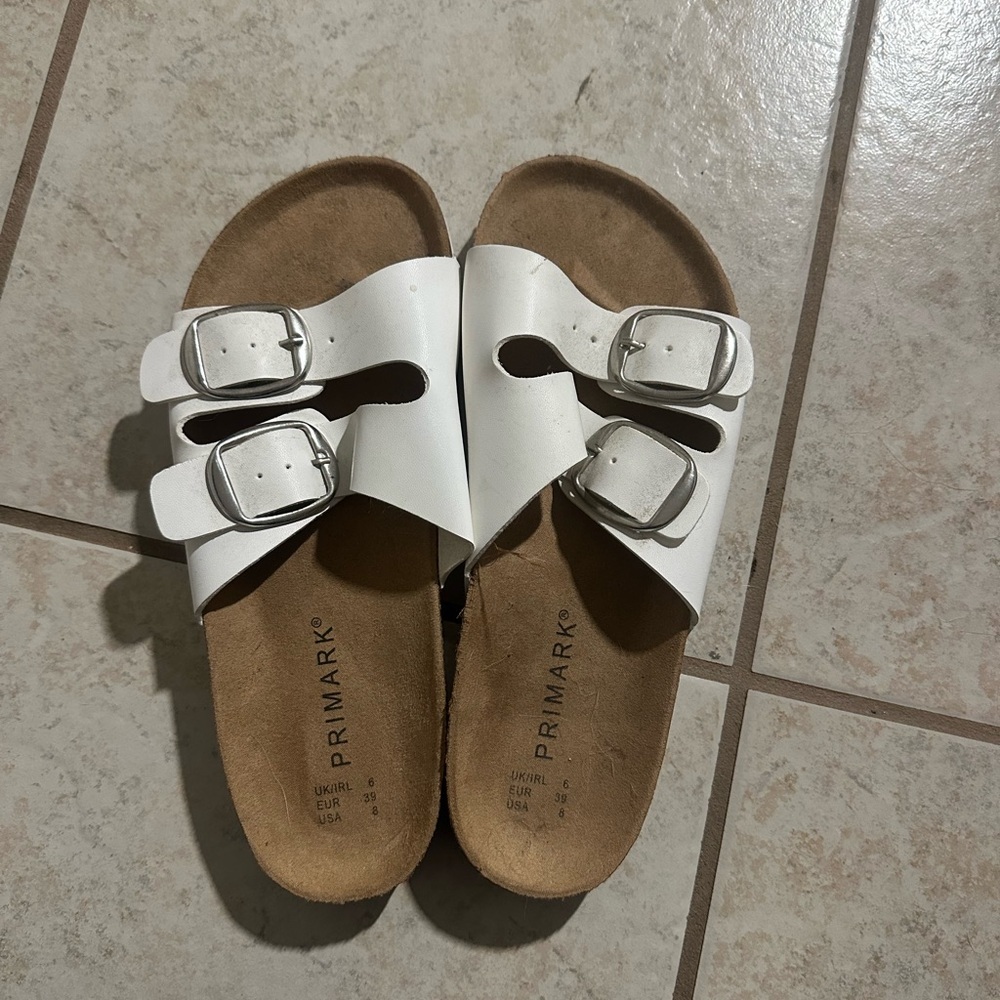 Primark White Buckle Sandals